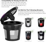 Reusable K Cups For Keurig, Reusable K CUP Coffee Filter Refillable Single K CUP for Keurig 2.0 1.0 BPA Free-6 Packs - Image 2